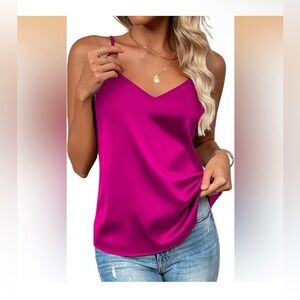 Zeagoo Fuchsia V-Neck Camisole